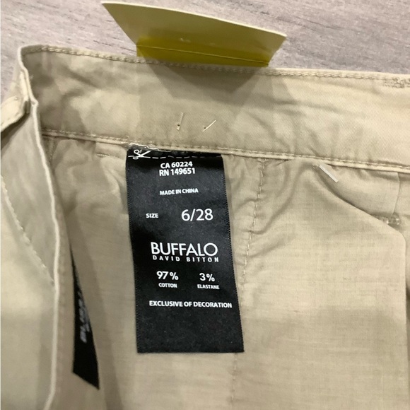 Women's Buffalo David Bitton 6 Small Chino Khakis Pants Khaki Stretch Frayed Hem - Picture 9 of 9